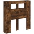 Cabecero LED madera ingeniería roble ahumado 100x18,5x103,5