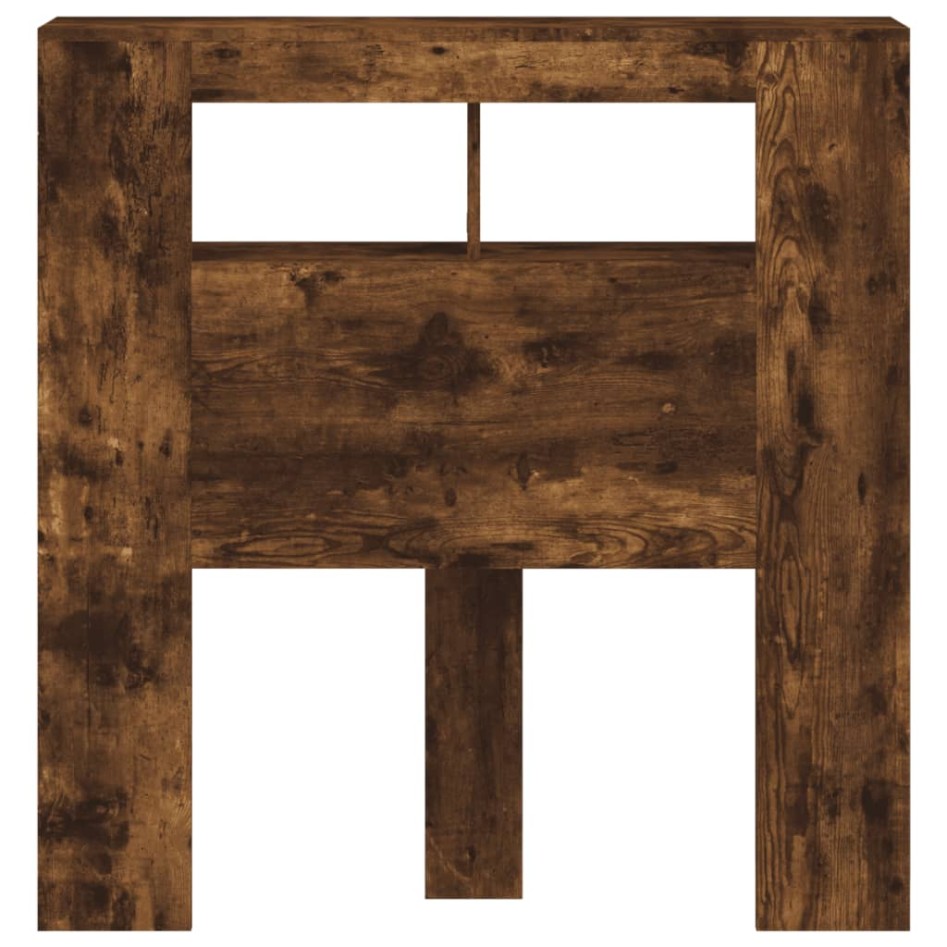 Cabecero LED madera ingeniería roble ahumado 100x18,5x103,5