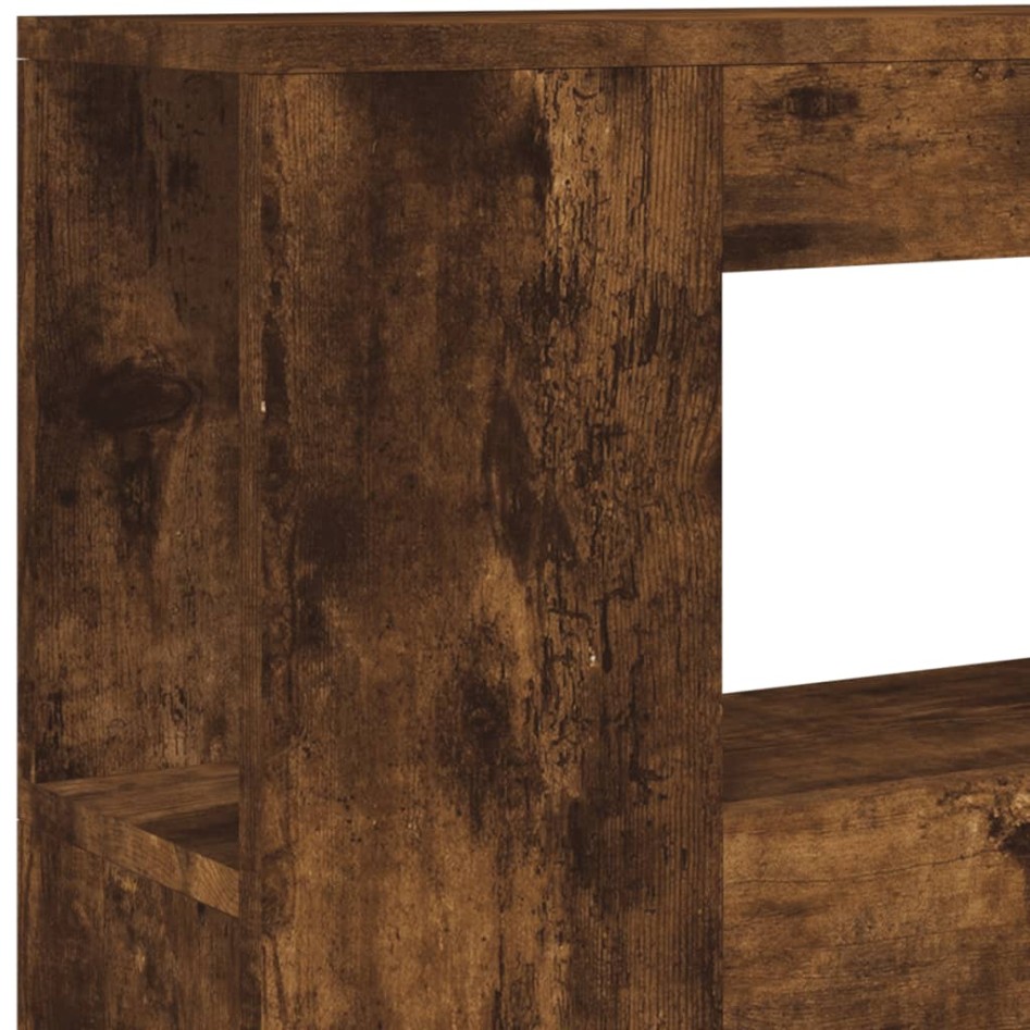 Cabecero LED madera ingeniería roble ahumado 100x18,5x103,5