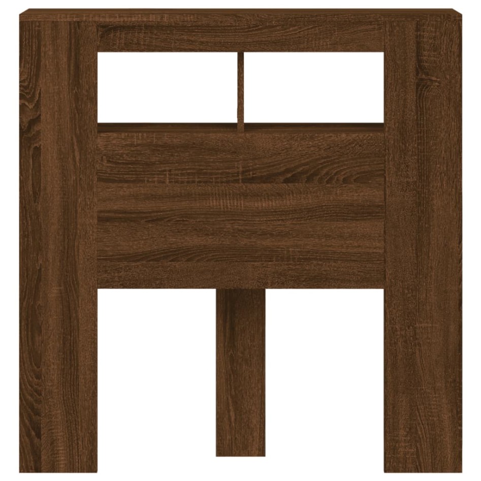 Cabecero LED madera ingeniería roble marrón 100x18,5x103,5