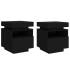 Mesitas de noche con luces LED 2 unidades negro 40x39x48,5