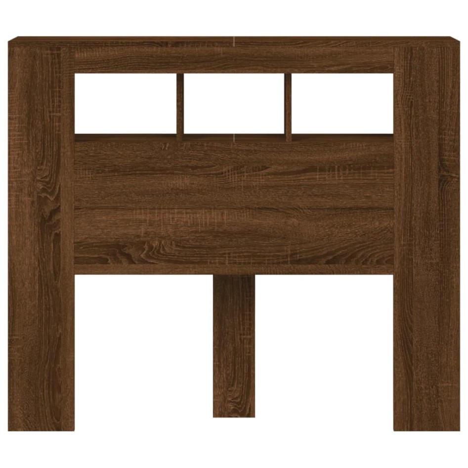 Cabecero LED madera ingeniería roble marrón 120x18,5x103,5