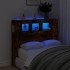 Cabecero LED madera ingeniería roble ahumado 120x18,5x103,5