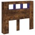Cabecero LED madera ingeniería roble ahumado 120x18,5x103,5