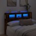 Cabecero LED madera ingeniería roble ahumado 160x18,5x103,5