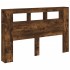 Cabecero LED madera ingeniería roble ahumado 160x18,5x103,5