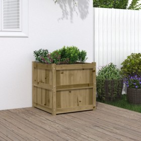 Jardinera de madera maciza de pino impregnada 60x60x60