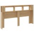 Cabecero LED madera ingeniería roble Sonoma 180x18,5x103,5