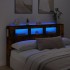 Cabecero LED madera ingeniería roble ahumado 180x18,5x103,5