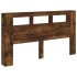 Cabecero LED madera ingeniería roble ahumado 180x18,5x103,5