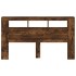 Cabecero LED madera ingeniería roble ahumado 180x18,5x103,5