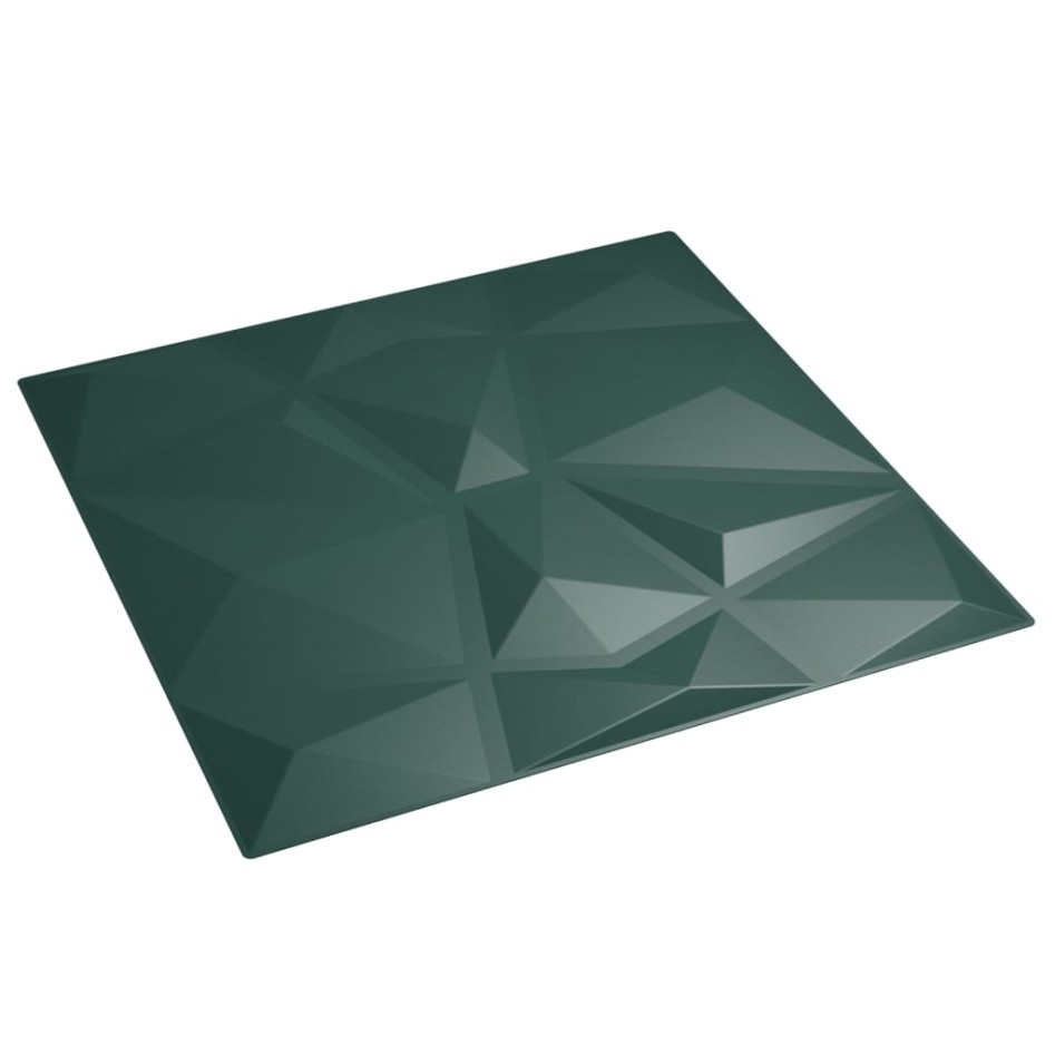 Paneles de pared 24 uds XPS diamante verde 50x50 cm 6