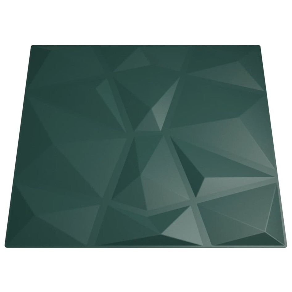 Paneles de pared 24 uds XPS diamante verde 50x50 cm 6