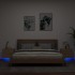 Mesitas de noche de pared con luces LED 2 unidades roble