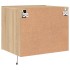 Mesitas de noche de pared con luces LED 2 unidades roble