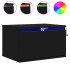 Mesitas de noche de pared con luces LED 2 unidades