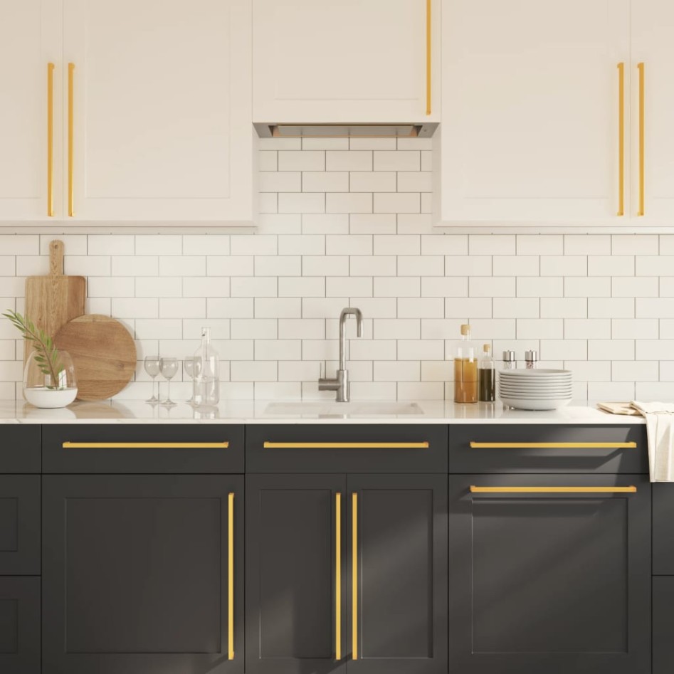 Tiradores para armarios 10 uds acero inoxidable dorado 480