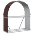 Leñero de acero galvanizado marrón 120x45x140