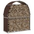 Leñero de acero galvanizado marrón 120x45x140