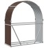 Leñero de acero galvanizado marrón 120x45x140