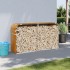Leñero de acero galvanizado marrón claro 180x45x100