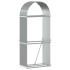 Leñero de acero galvanizado gris claro 80x45x190