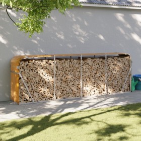 Leñero de acero galvanizado marrón claro 300x45x100