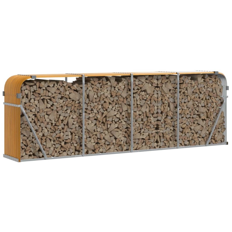 Leñero de acero galvanizado marrón claro 300x45x100