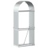 Leñero de acero galvanizado plateado 80x45x190