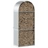 Leñero de acero galvanizado plateado 80x45x190