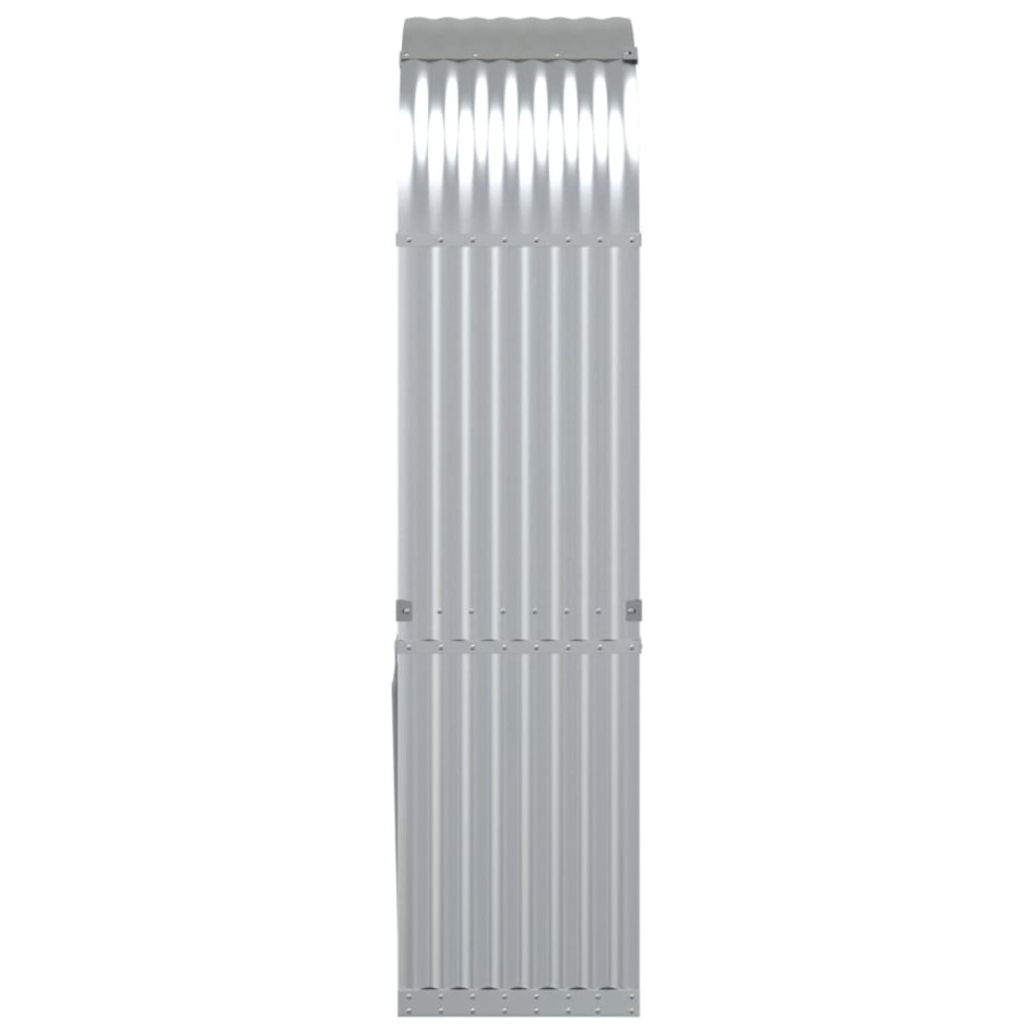 Leñero de acero galvanizado plateado 80x45x190