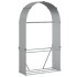Leñero de acero galvanizado plateado 120x45x210