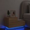 Mesita de noche con luces LED roble Sonoma 70x36x40,5 cm