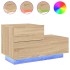 Mesita de noche con luces LED roble Sonoma 70x36x40,5