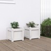 Jardineras de exterior 2 unidades madera maciza de pino blanco