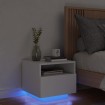 Mesita de noche con luces LED blanco 40x39x37 cm