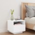 Mesita de noche con luces LED blanco 40x39x37