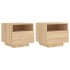 Mesitas de noche con luces LED 2 uds roble Sonoma 40x39x37