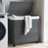 Cesto para ropa sucia con ruedas ratán gris 60x35x60,5