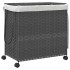 Cesto para ropa sucia con ruedas ratán gris 60x35x60,5