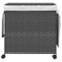 Cesto para ropa sucia con ruedas ratán gris 60x35x60,5