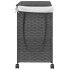 Cesto para ropa sucia con ruedas ratán gris 60x35x60,5