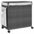 Cesto para ropa sucia con ruedas ratán gris 60x35x60,5