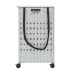 Cesto para ropa sucia con ruedas ratán blanco 66x35x60