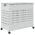 Cesto para ropa sucia con ruedas ratán blanco 66x35x60