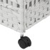Cesto para ropa sucia con ruedas ratán blanco 66x35x60