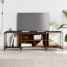 Mueble de TV madera de ingeniería roble ahumado 153x37x50