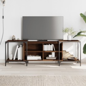 Mueble de TV madera de ingeniería marrón roble 153x37x50