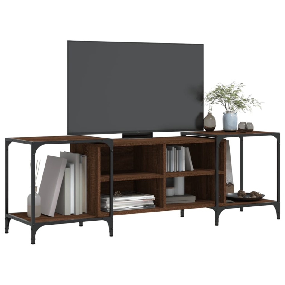 Mueble de TV madera de ingeniería marrón roble 153x37x50