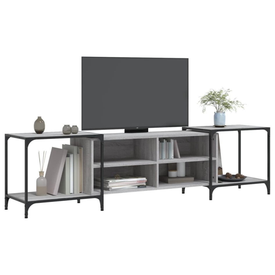 Mueble de TV madera de ingeniería gris Sonoma 203x37x50